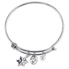 Women's Disney Stainless Let It Go Snowflake And Crystal Bead Bracelet -