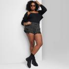 Women's Plus Size Super-high Rise Cheeky Jean Shorts - Wild Fable Black Wash