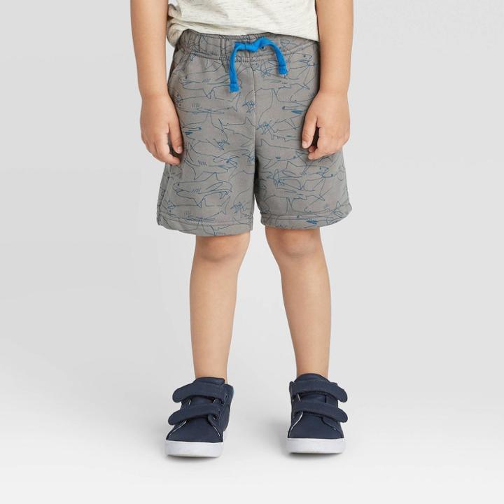 Toddler Boys' Novelty Knit Pull-on Shorts - Cat & Jack Gray 12m, Toddler Boy's