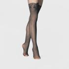 Women's Floral Print With Dots Tights - A New Day Black S/m, Size: