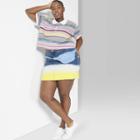 Women's Plus Size Dip Dye Medium Jean Wash Mini Skirt - Wild Fable Yellow