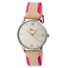Women's Boum Contraire Two-tone Genuine Leather Strap-pink, Pink