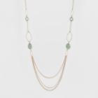 Channels & Chains Long Bib Necklace - A New Day Green/gold