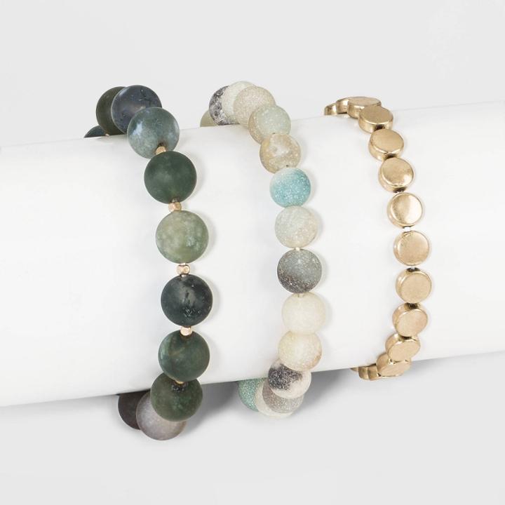 Bead Bracelet - Universal Thread Green/gold,