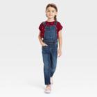 Girls' Denim Overalls - Cat & Jack Dark Wash