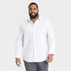 Men's Tall Polka Dots Standard Fit Performance Dress Long Sleeve Button-down Shirt - Goodfellow & Co Light Off-white