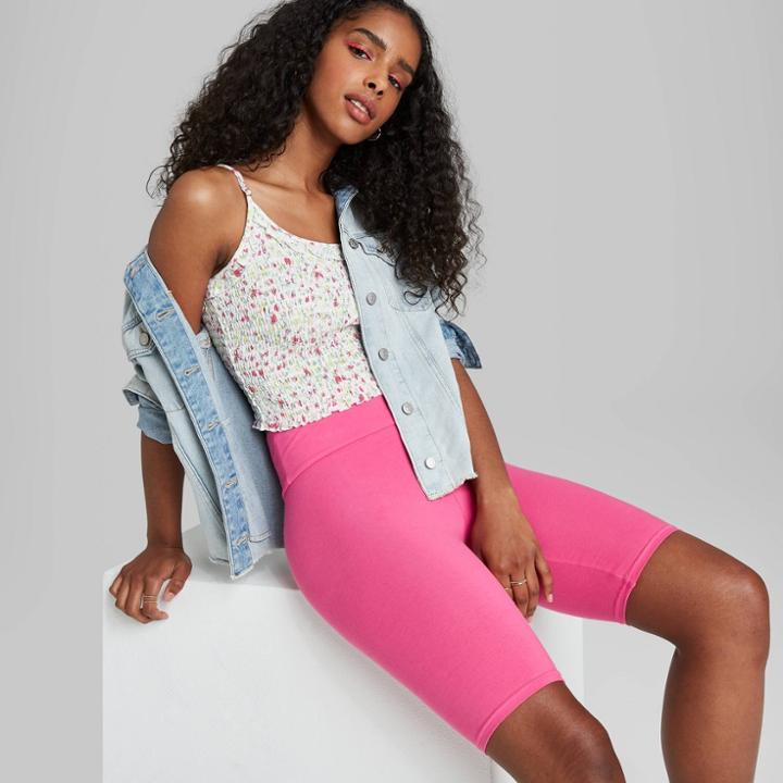 Women's High-rise Bike Shorts - Wild Fable Fuchsia Pink