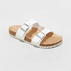 Girls' Drew Double Buckle Molded Slip-on Footbed Sandals - Cat & Jack White