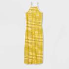 Girls' High Neck Midi Dress - Art Class Yellow Tie-dye