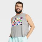 No Brand Pride Adult Plus Size What A Colorful World Tank Top - Heather Gray