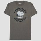Men's Peanuts Snoopy Dog Life Short Sleeve Graphic T-shirt - Spring Grass Green Heather