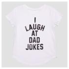 Well Worn Girls' I Laugh At Dad Jokes Short Sleeve T-shirt - Ivory