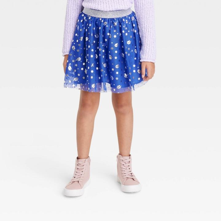 Girls' Hanukkah Tulle Skirt - Cat & Jack Blue