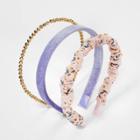 Girls' 3pk Braided And Floral Gathered Headband - Cat & Jack Gold