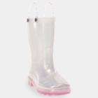 Toddler Girls' Western Chief Viola Light-up Glitter Rain Boots - White/purple
