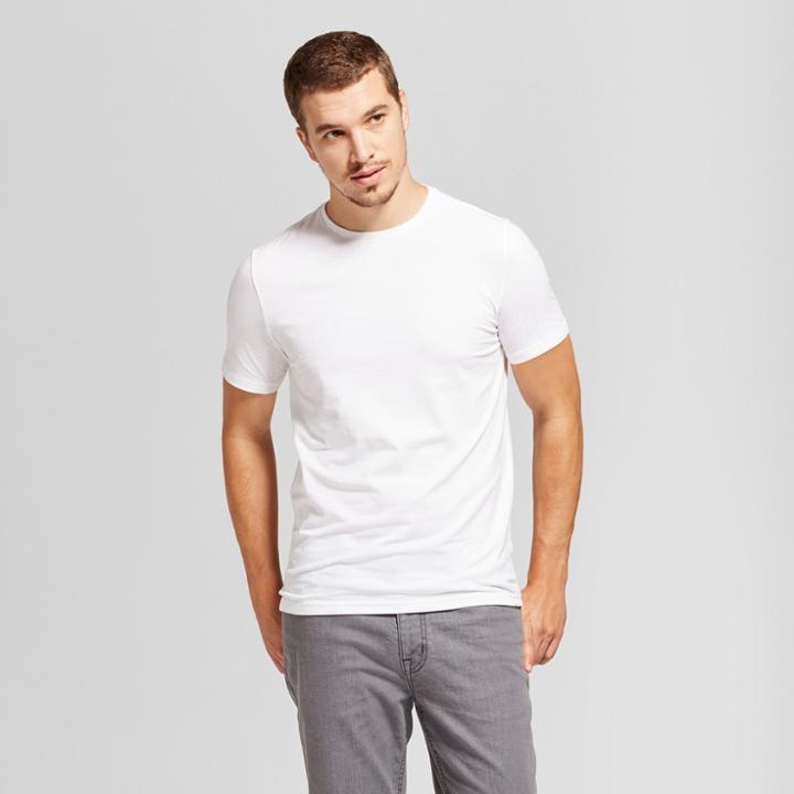 Men's Slim Fit Pima Crew Neck T-shirt - Goodfellow & Co White