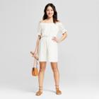 Women's Off The Shoulder Eyelet Dress - Le Kate (juniors') White