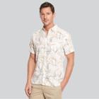 Van Heusen Men's Printed Classic Fit Short Sleeve Button-down Shirt - White