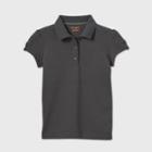 Petitegirls' Short Sleeve Interlock Uniform Polo Shirt - Cat & Jack Gray