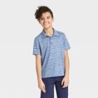 Boys' Striped Golf Polo Shirt - All In Motion Heathered Blue Turquoise