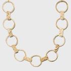 Worn Gold Hammered Metal With Rings Necklace - A New Day Gold