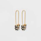 Sugarfix By Baublebar Rhinestone Safety Pin Threader Earrings - Black