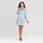 Women's Long Sleeve Western Denim Mini Dress - Universal Thread Light Blue Xs, Women's, Blue/blue