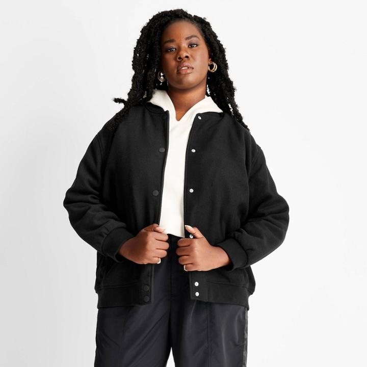 Women's Plus Size Bomber Jacket - Future Collective With Kahlana Barfield Brown Black