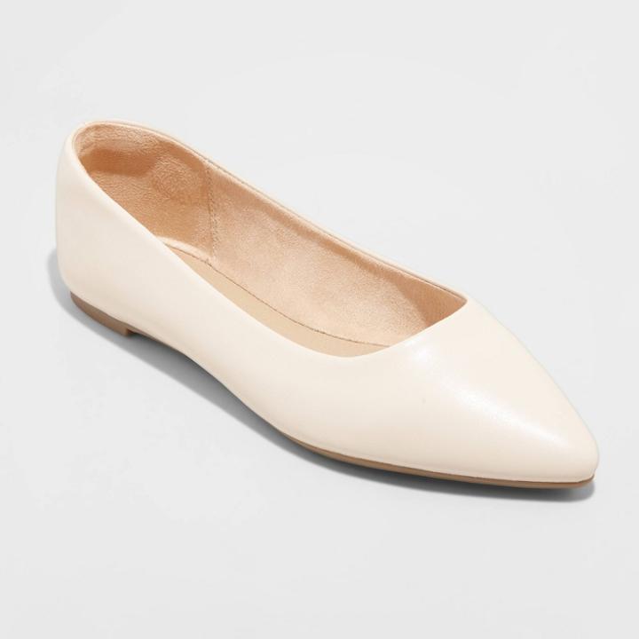 Women's Corinna Wide Width Ballet Flats - A New Day Opal