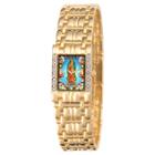 Target Women's Ewatchfactory Our Lady Of Guadalupe Square Diamond Bracelet Watch - Gold