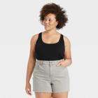 Women's Plus Size Slim Fit Rib Racerback Tank Top - Universal Thread Black