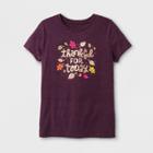 Shinsung Tongsang Women's Short Sleeve Thankful Graphic T- Shirt - Purple