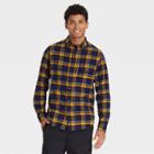 Men's Plaid Standard Fit Long Sleeve Button-down Shirt - Goodfellow & Co Navy/plaid