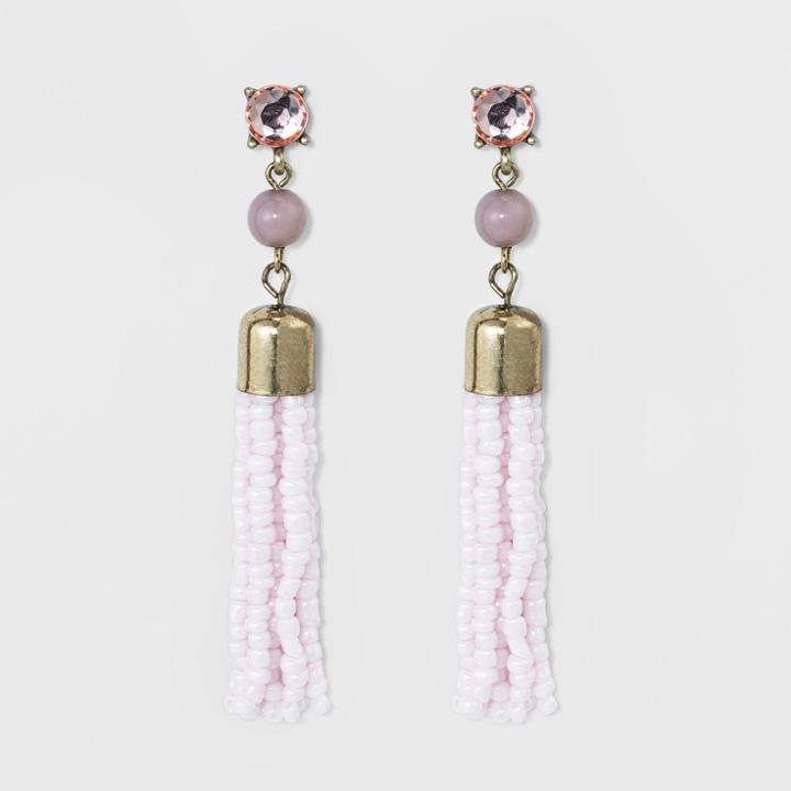 Sugarfix By Baublebar Beaded Tassel Drop Earrings - Pink, Women's