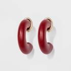 Semi-precious Stone With Matte Carnelian Hoop Earrings - Universal Thread Red, Women's