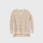 Women's Plus Size Crewneck Mesh Pullover Sweater - Universal Thread Cream