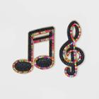Sugarfix By Baublebar Multi Music Note Drop Earrings, Blue