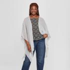 Women's Plus Size Woven Ruana Poncho Sweater - Universal Thread Gray