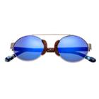 Earth Wood Talisay Polarized Sunglasses - Silver & Rosewood/purple-blue, Adult Unisex