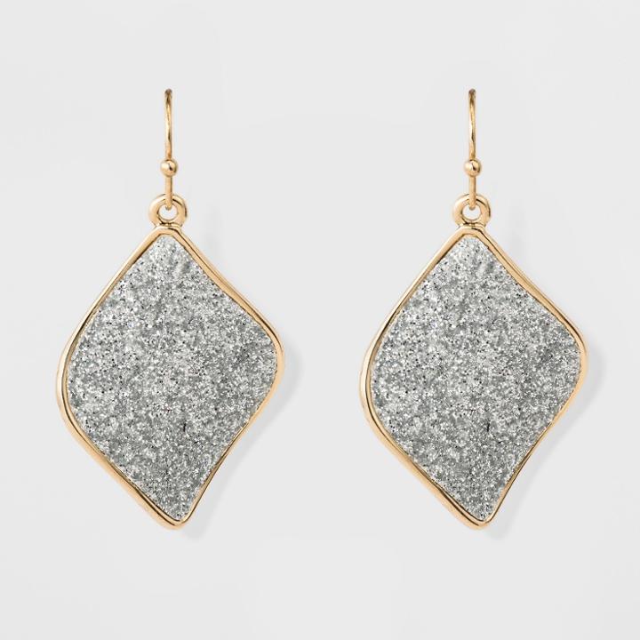 Distributed By Target Women's Hanging Earrings With Glitter Paper Discs - Gold/silver