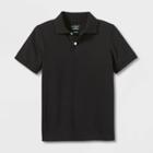 Plusboys' Short Sleeve Pique Uniform Polo Shirt - Cat & Jack Black
