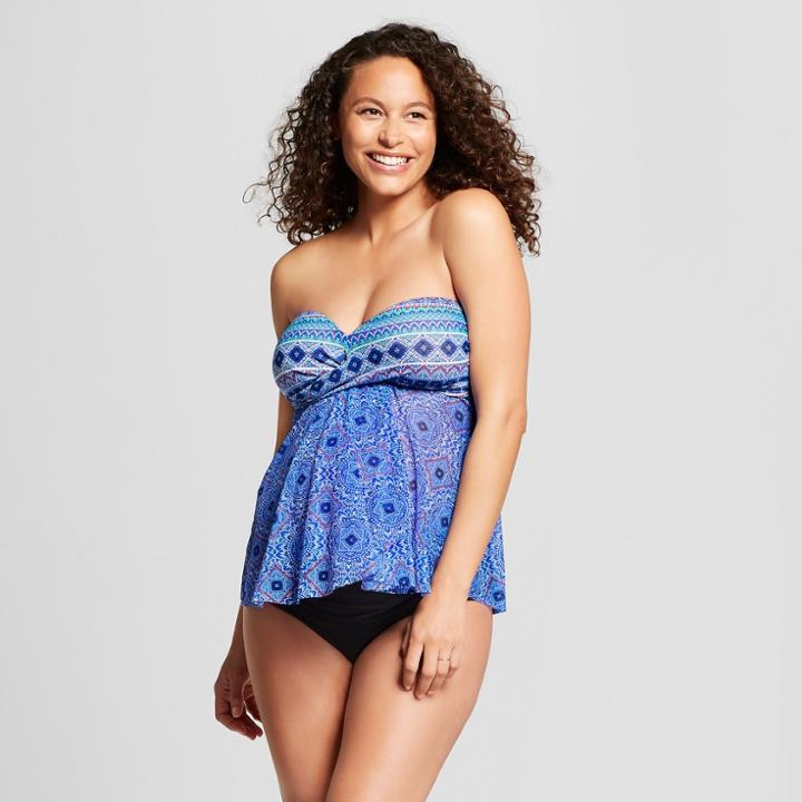 Target Maternity D/dd Cup Mesh Flyaway Tankini - Isabel Maternity By Ingrid & Isabel Blue Print