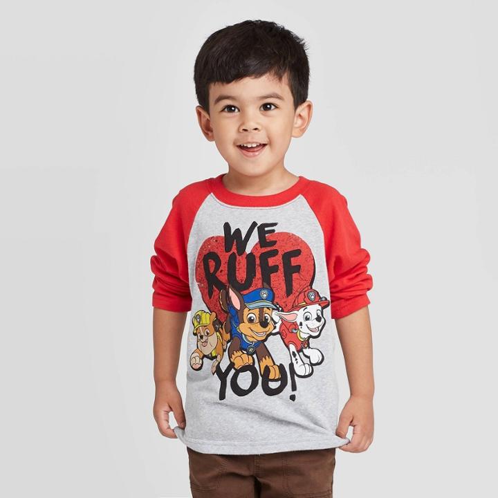 Toddler Boys' Paw Patrol Long Sleeve T-shirt - Gray