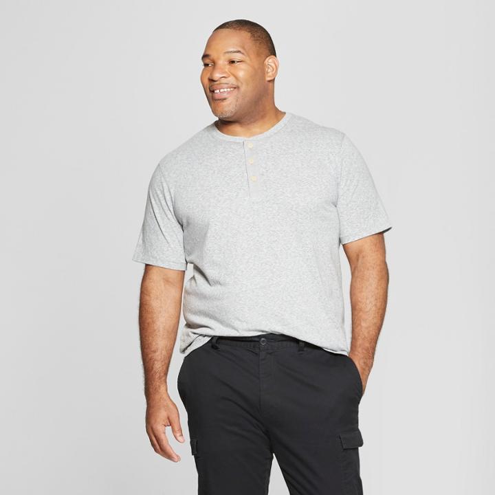 Men's Big & Tall Short Sleeve Henley - Goodfellow & Co Gray
