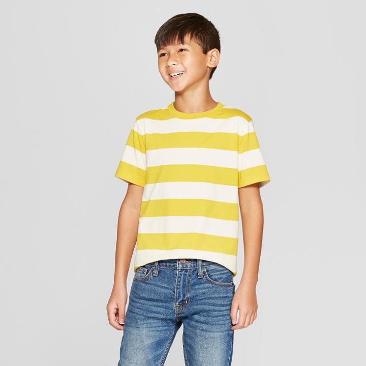 Boys' Short Sleeve Stripe T-shirt - Cat & Jack Yellow