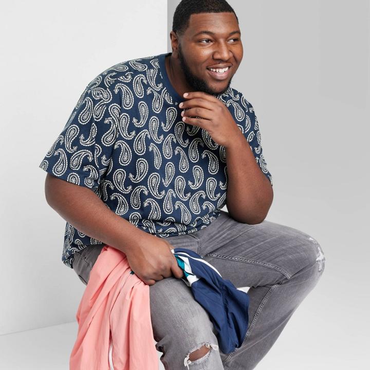 Men's Big & Tall Short Sleeve Sleeve T-shirt - Original Use Navy Blue