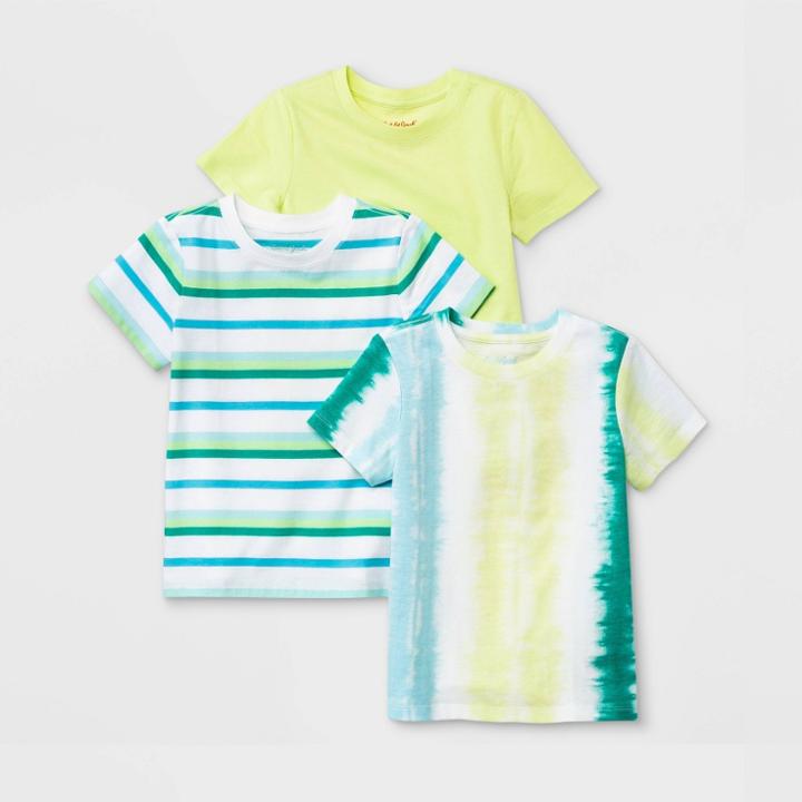 Toddler Boys' 3pk Tie-dye Short Sleeve T-shirt - Cat & Jack Green