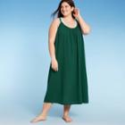 Women's Plus Size Midi Cover Up Dress - Kona Sol Green