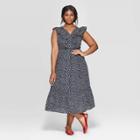 Women's Plus Size Floral Print Sleeveless Ruffle V-neck Maxi Dress - Who What Wear Jet Black