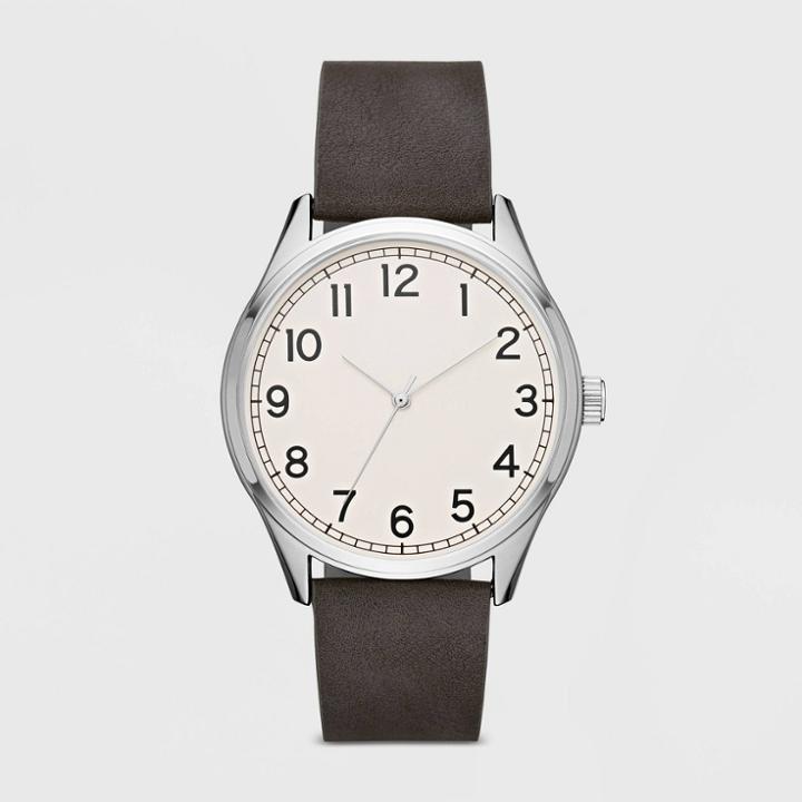 Target Men's Value Full Arabic Strap Watch - Goodfellow & Co Gray